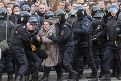 Zatrzymania na demonstracji w Moskwie