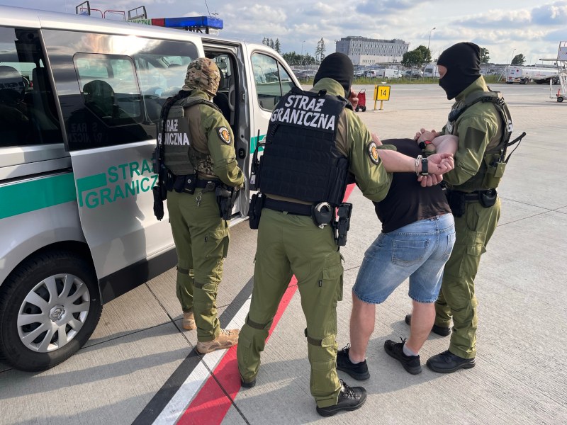 Zatrzymanie agresywnego pasażera /Śląska Straż Graniczna /
