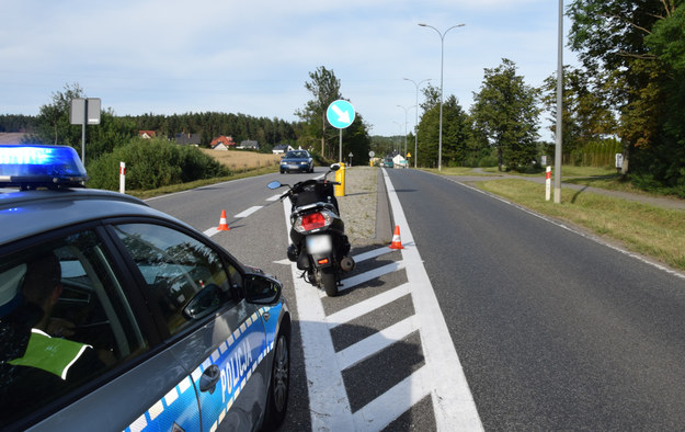 Zatrzymanie motocyklisty /KPP Bytów /Policja