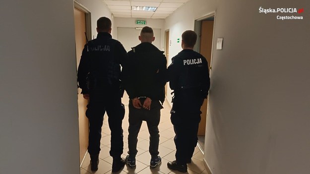 Zatrzymanie podejrzanego /KMP Częstochowa /Policja