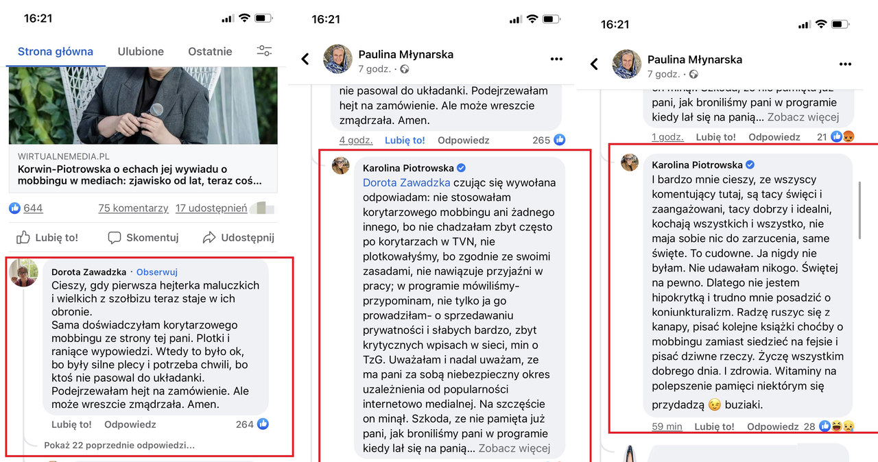 Zawadzka oskarża Korwin-Piotrowską. Ta odpowiada! /Facebook