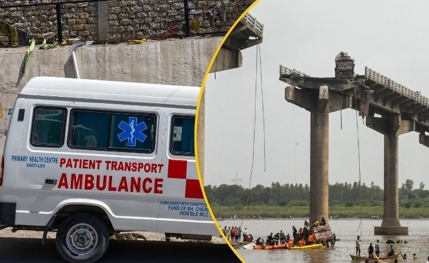 Zawalił się most. Samochody wpadły do rzeki