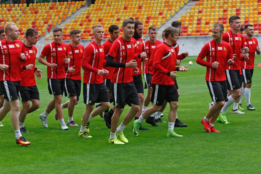 Zawodnicy Jagielloni Białystok /Artur Reszko /PAP