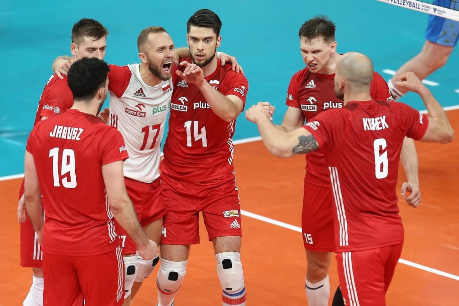 Zawodnicy reprezentacji Polski podczas meczu siatkarskiej Ligi Narodów ze Słowenią w Gdańsku, /Jan Dzban /PAP