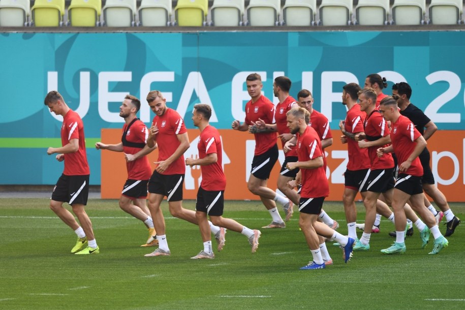 Zawodnicy reprezentacji Polski podczas treningu kadry w Gdańsku /Marcin Gadomski /PAP