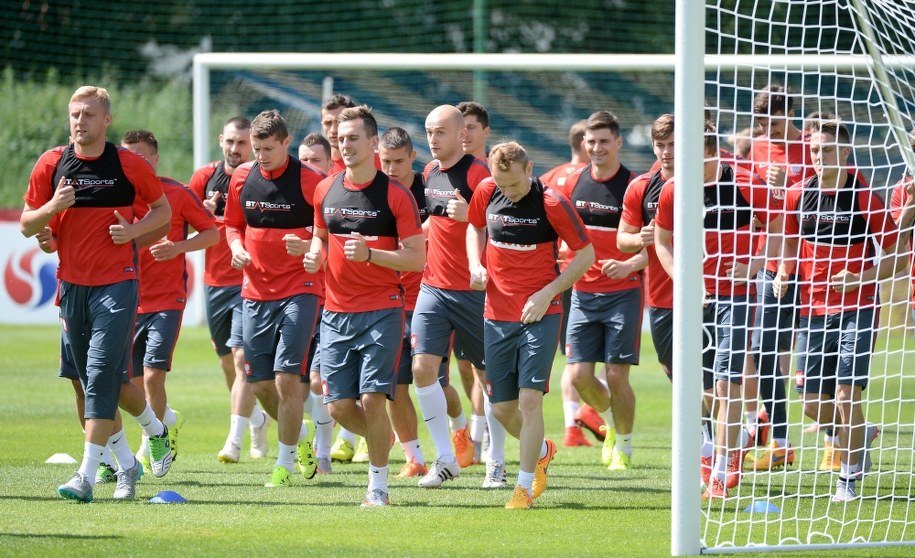 Zawodnicy reprezentacji Polski podczas treningu w Warszawie /Bartłomiej Zborowski /PAP