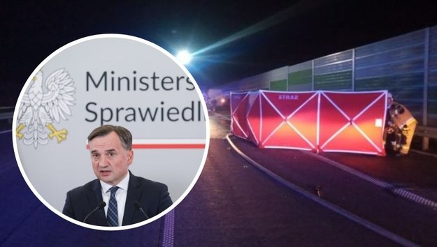 Zbigniew Ziobro/ Miejsce wypadku na A1 /Paweł Supernak /PAP