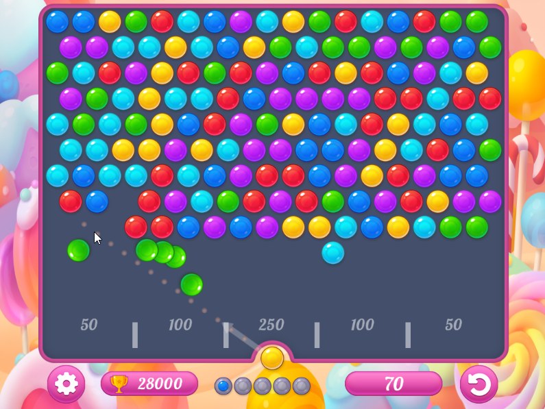 Zbijanie kulek w grze Bubble Shooter Candy 2