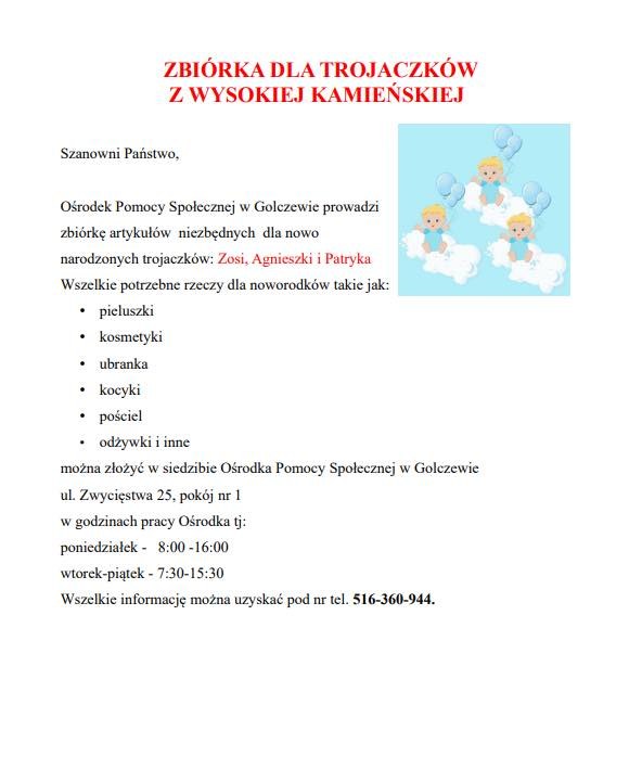 Zbiórka Golczewskiego Ośrodka Pomocy Społecznej /kamienskie.info /