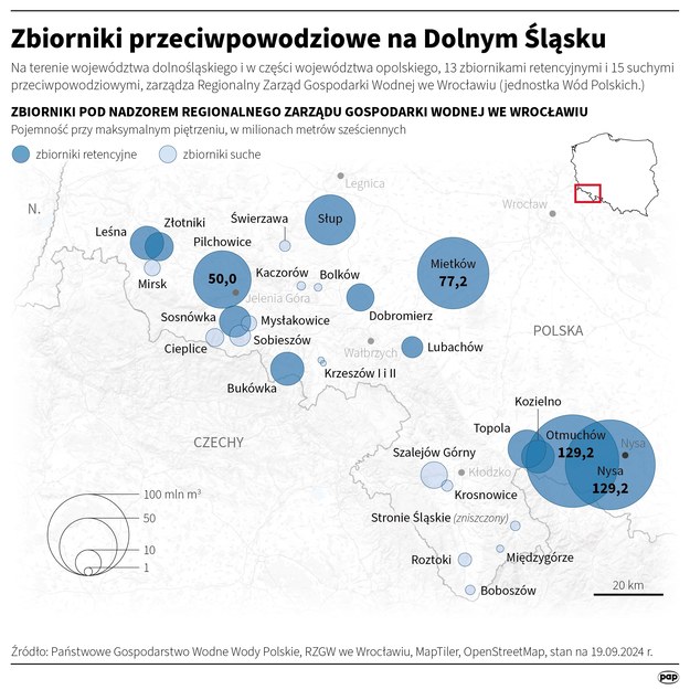 Zbiorniki przeciwpowodziowe na Dolnym Śląsku /Maciej Zieliński /PAP