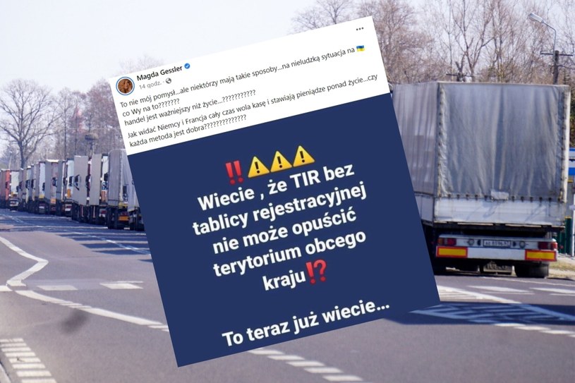 Zdejmowanie tablic rejestracyjnych rosyjskich ciężarówek na pewno utrudni przekroczenie granicy, ale jest też nielegalne /FOT. MALGORZATA GENCA / POLSKA PRESS/Polska Press/East News /East News
