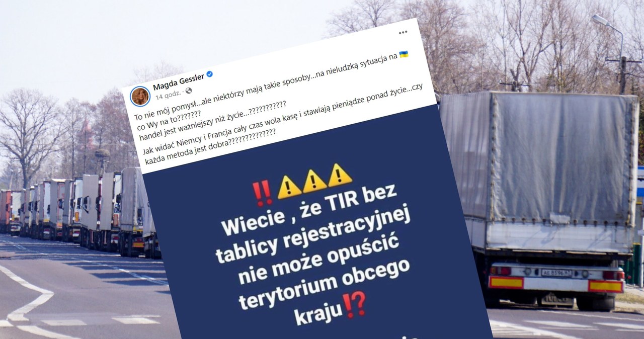 Zdejmowanie tablic rejestracyjnych rosyjskich ciężarówek na pewno utrudni przekroczenie granicy, ale jest też nielegalne /FOT. MALGORZATA GENCA / POLSKA PRESS/Polska Press/East News /East News