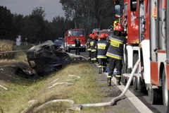 Zderzenie cysterny z karetką w Prusicach