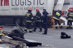 Zderzenie dwóch tirów na trasie z Katowic do Sosnowca