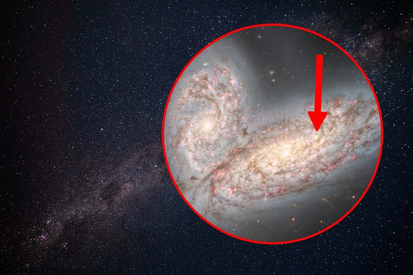 Zderzenie galaktyk i wybuch supernowej. Niezwykła obserwacja Teleskopu North Gemini /@SPACEdotcom / Pexels.com /Twitter