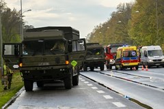 Zderzenie pojazdów wojskowych w Szczecinie. Galeria