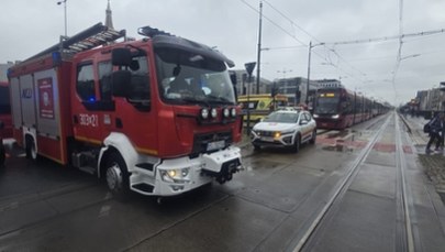 Zderzenie tramwajów w centrum Łodzi. Są ranni 