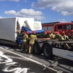 Zderzenie trzech ciężarówek na obwodnicy Trójmiasta