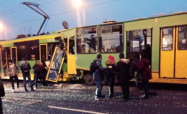 Zderzenie trzech tramwajów w Poznaniu. Kilkanaście osób rannych