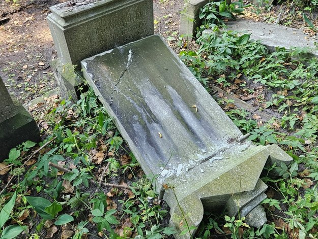 Zdewastowany cmentarz żydowski w Katowicach /Sławek Pastuszka /Facebook
