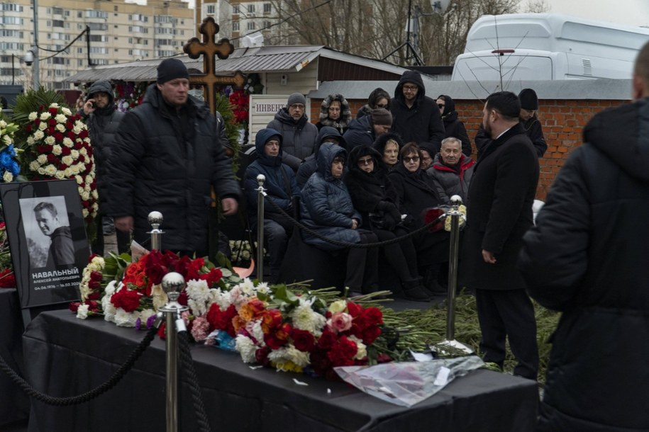 Zdj. z pogrzebu Aleksieja Nawalnego; cmentarz Borysowski w Moskwie, 1 marca 2024 roku /ABACA/Abaca /PAP