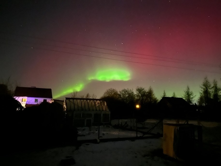 Zdj. zorzy polarnej na Śląsku, które dostaliśmy od pana Łukasza /Zdjęcie nadesłane do redakcji  /RMF FM