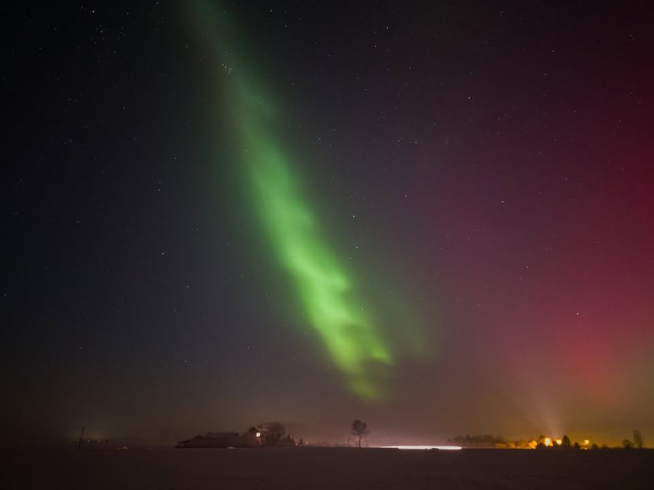 Zdj. zorzy polarnej nad Hrubieszowszczyzną, które dostaliśmy od pana Dominika /Zdjęcie nadesłane do redakcji