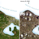 Zdjęcia NASA pokazują skalę tragedii. Tonga wygląda po erupcji zupełnie inaczej