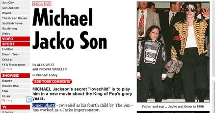 Zdjęcia Omera Bhatti z "Jacko" i współczesne na stronie "The Sun" /