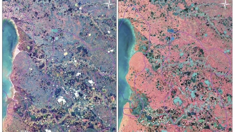 Zdjęcia Syberii wykonane przez satelitę Landsat-8 w barwach widzialnych i podczerwieni /Fot. Vasily Bogoyavlensky /materiały prasowe