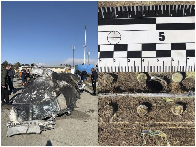 Zdjęcia wraku i jego poszycia samolotu zestrzelonego w Iranie /UKRAINE PRESIDENTIAL PRESS SERVICE /PAP/EPA