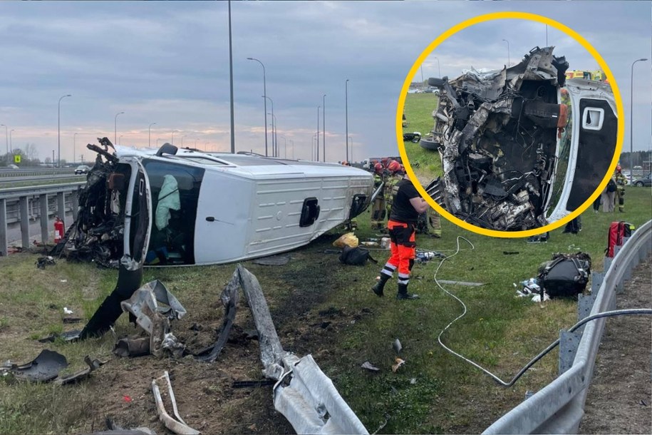 Zdjęcia z miejsca wypadku na A4 /KP PSP ŁAŃCUT/str. Kacper Ulhurski /Państwowa Straż Pożarna