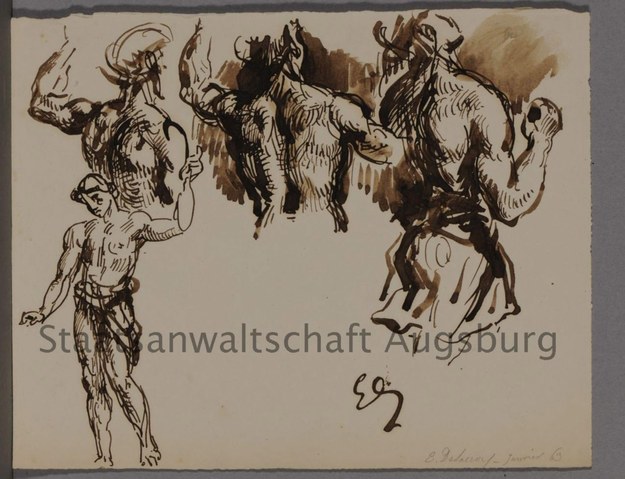 Zdjęcie dzieła Eugene Delacroix z kolekcji Gurlitta / 	AUGSBURG PUBLIC PROSECUTOR'S OFFICE /PAP/EPA