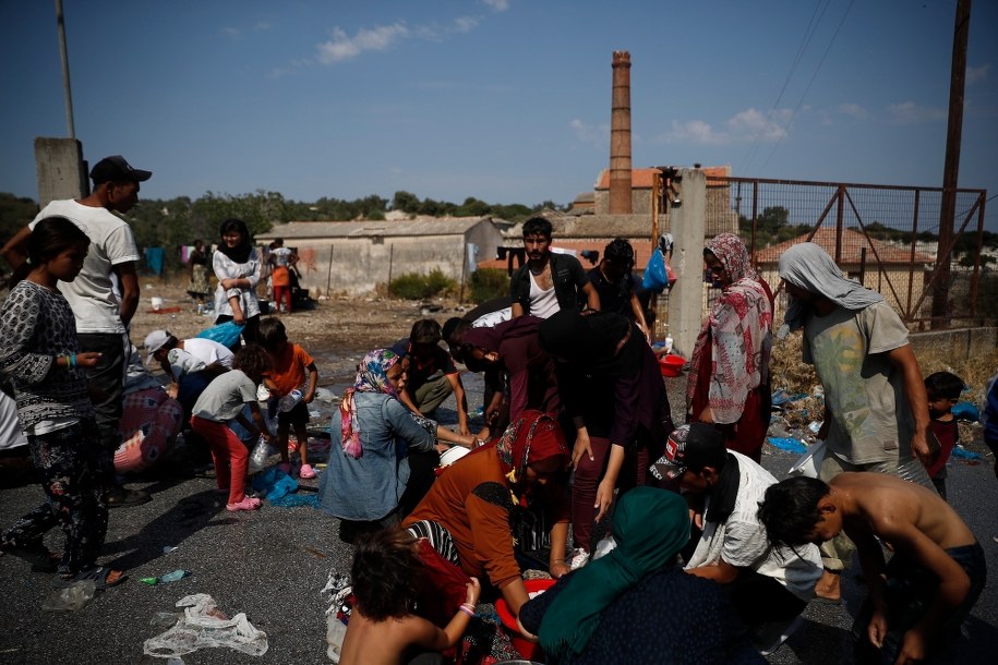 Pożar w pobliżu ośrodka dla uchodźców na wyspie Samos