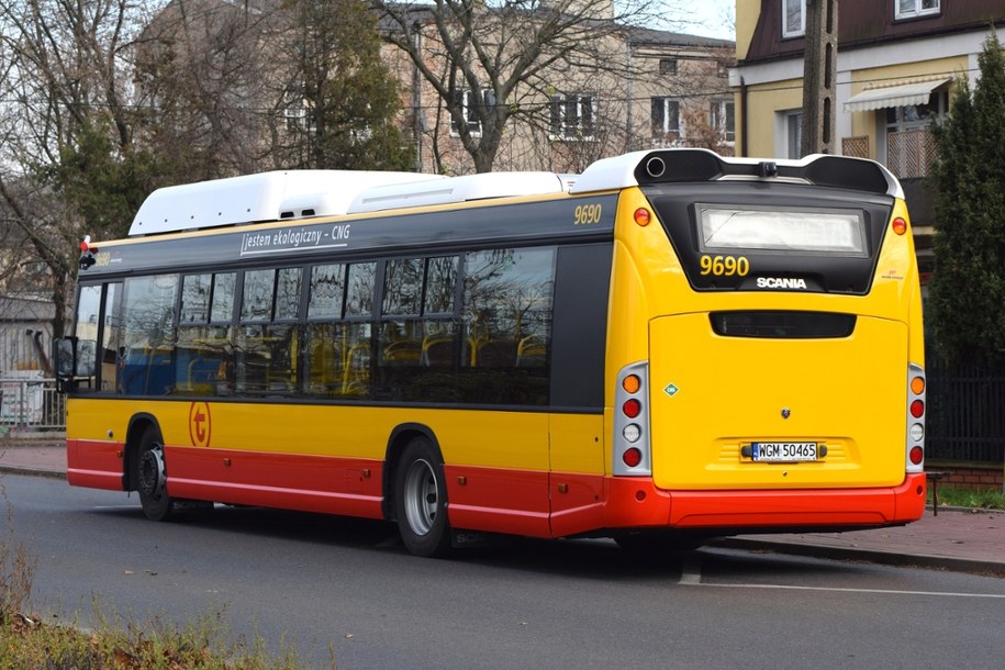 Pożar w autobusie miejskim w Warszawie