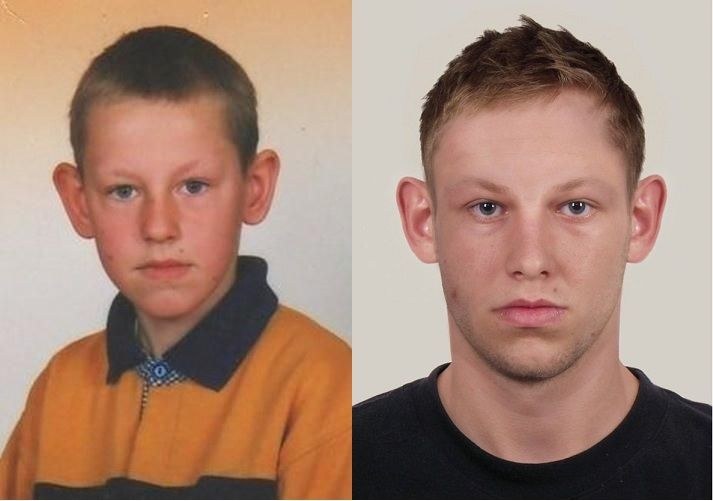 Zdjęcie Kamila Kowalczuka z 2005 roku i portret progresywny z 2022 roku /Policja