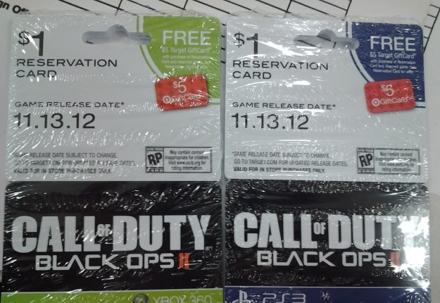 Zdjęcie kart pre-orderowych Call of Duty: Black Ops 2 /CDA