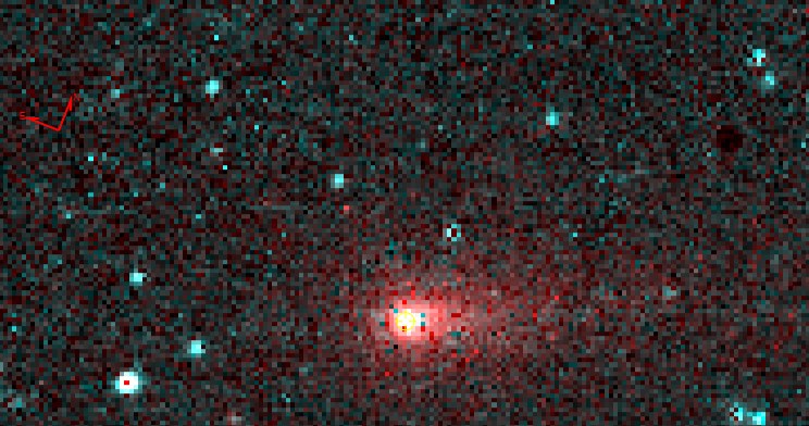 Zdjęcie NEOWISE komety 62P/Tsuchinshan z 14 stycznia 2018 r. /Near-Earth Object Wide-field Infrared Survey Explorer (NEOWISE) /Wikimedia