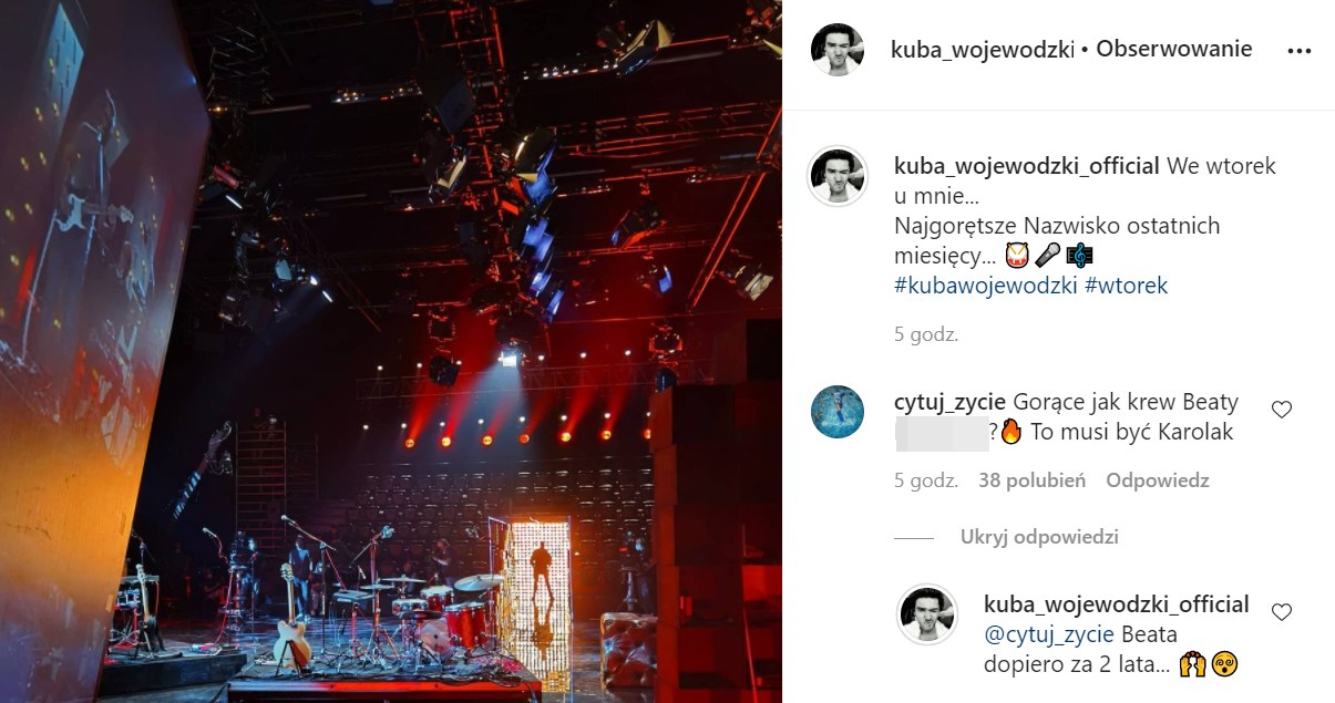 Zdjęcie pochodzące z Instagrama Kuby Wojewódzkiego /Instagram /Instagram