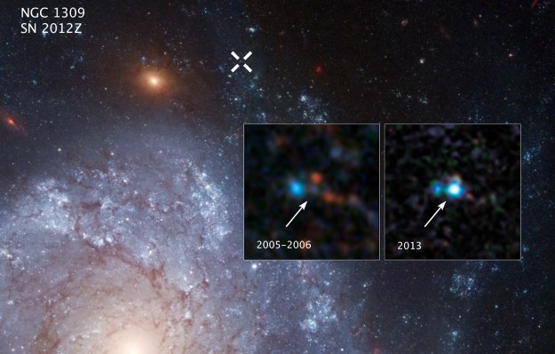Zdjęcie przed i po wybuchu wykonane przez Kosmiczy Teleskop Hubble'a /NASA