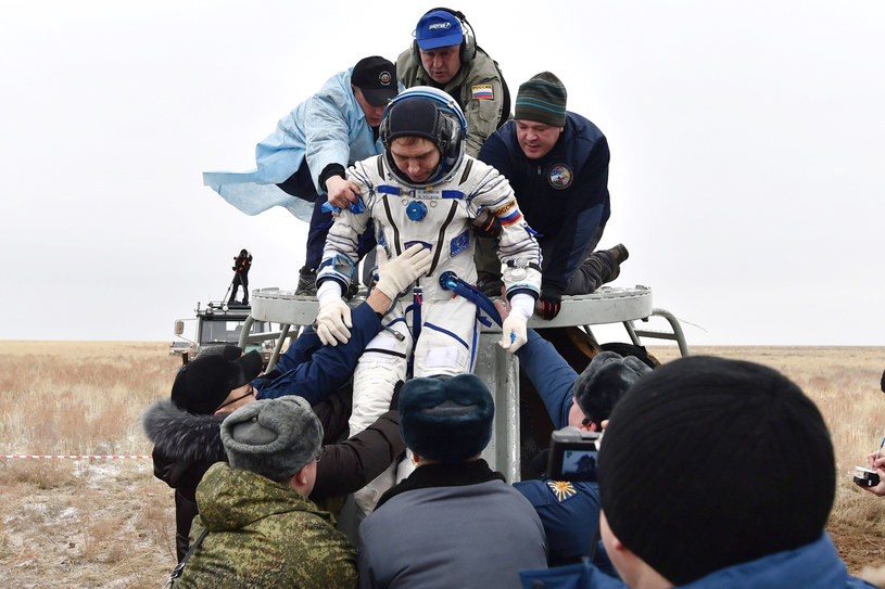Zdjęcie przedstawia rosyjskiego astronautę Sergieja Wołkowa /Kirill Kudryavtsev /PAP/EPA
