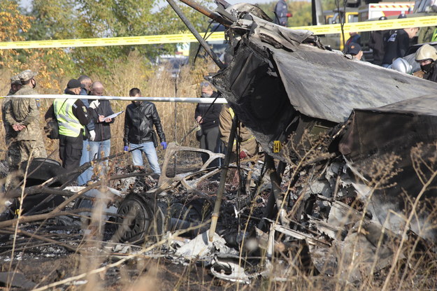 Zdjęcie rozbitego samolotu /Ukrainian Air Force crash /PAP/EPA