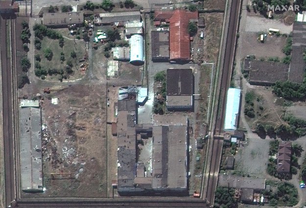 Zdjęcie satelitarne obozu jenieckiego w Ołeniwce /MAXAR TECHNOLOGIES HANDOUT /PAP/EPA
