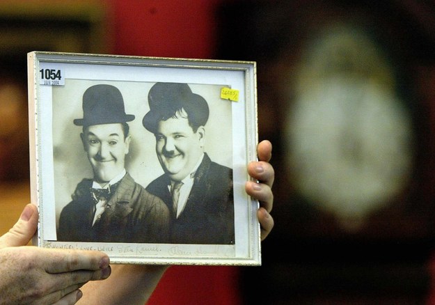 Zdjęcie Stana Laurela i Olivera Hardy’ego, czyli niezapomnianych Flipa i Flapa /Owen Humphreys /PAP/EPA