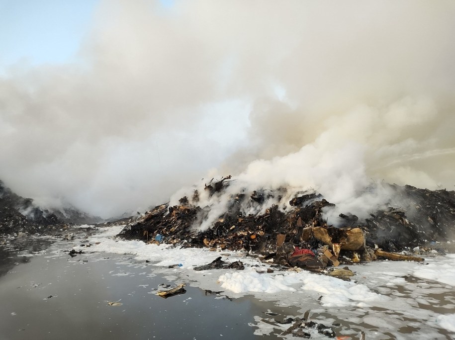 Zdjęcie z akcji gaśniczej w Bełżycach /KM PSP Lublin /Państwowa Straż Pożarna
