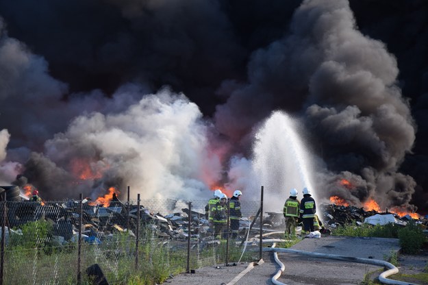 Zdjęcie z akcji gaśniczej w Lęborku /Jan Dzban /PAP
