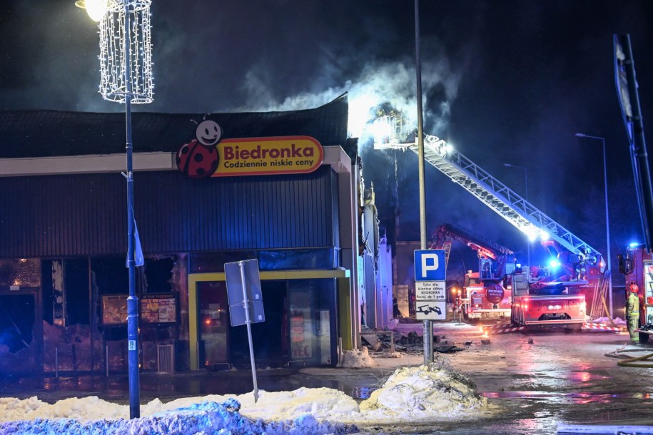 Zdjęcie z akcji gaśniczej w Polanowie /Piotr Kowala /PAP