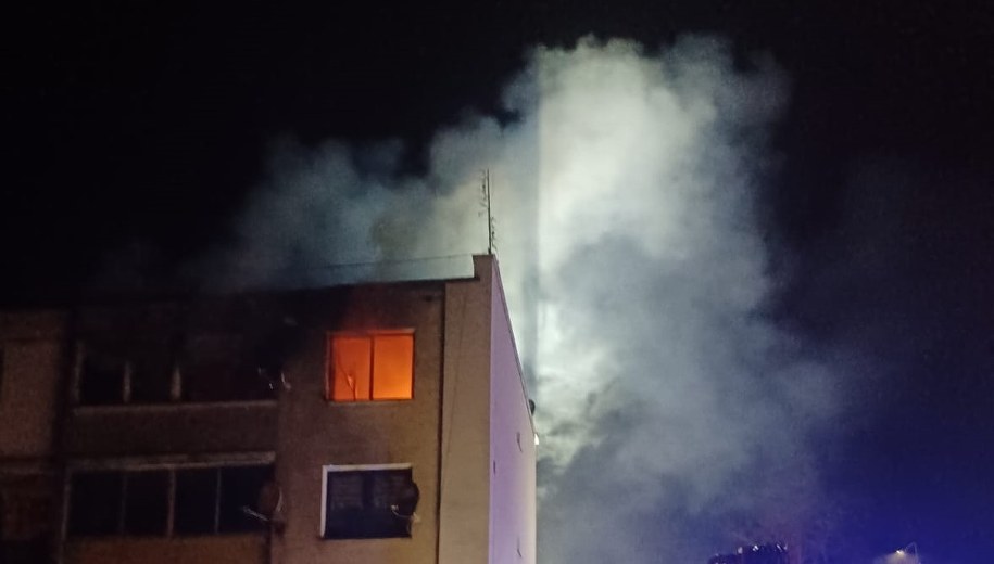 Zdjęcie z akcji gaśniczej /KW PSP Olsztyn /Państwowa Straż Pożarna