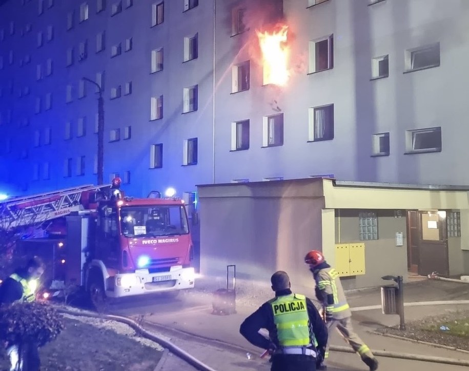 Zdjęcie z akcji gaśniczej /KMP Jaworzno /