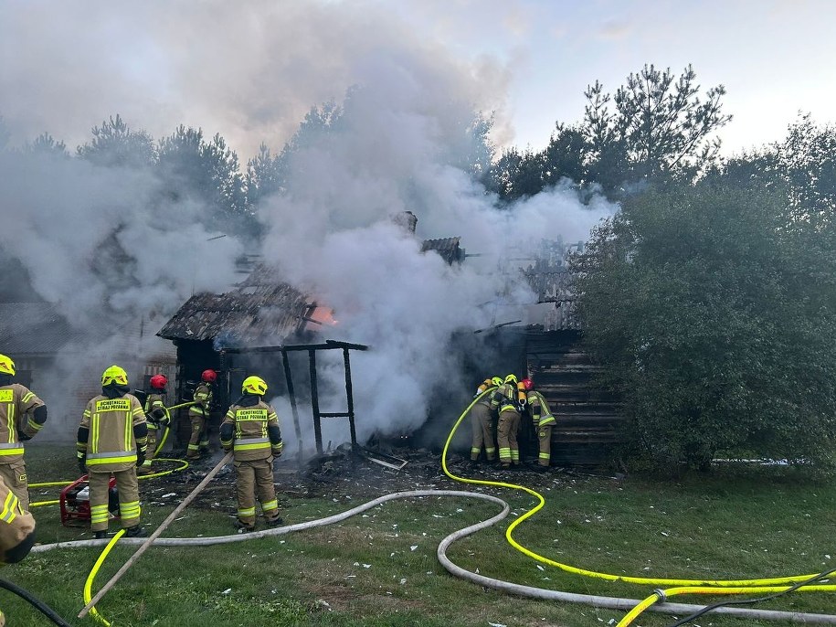 Zdjęcie z akcji gaśniczej /KPP Parczew /Policja